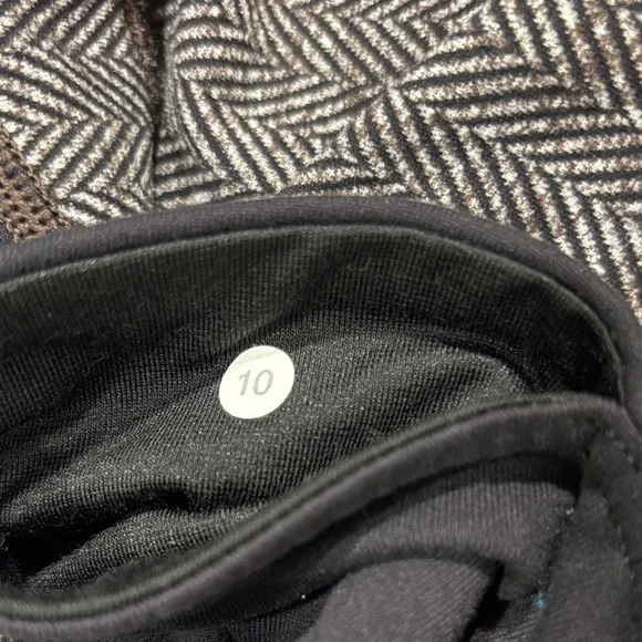 Lululemon Wunder Under Brown/Black/Grey Herringbone Leggings sz 10 - Picture 3 of 8